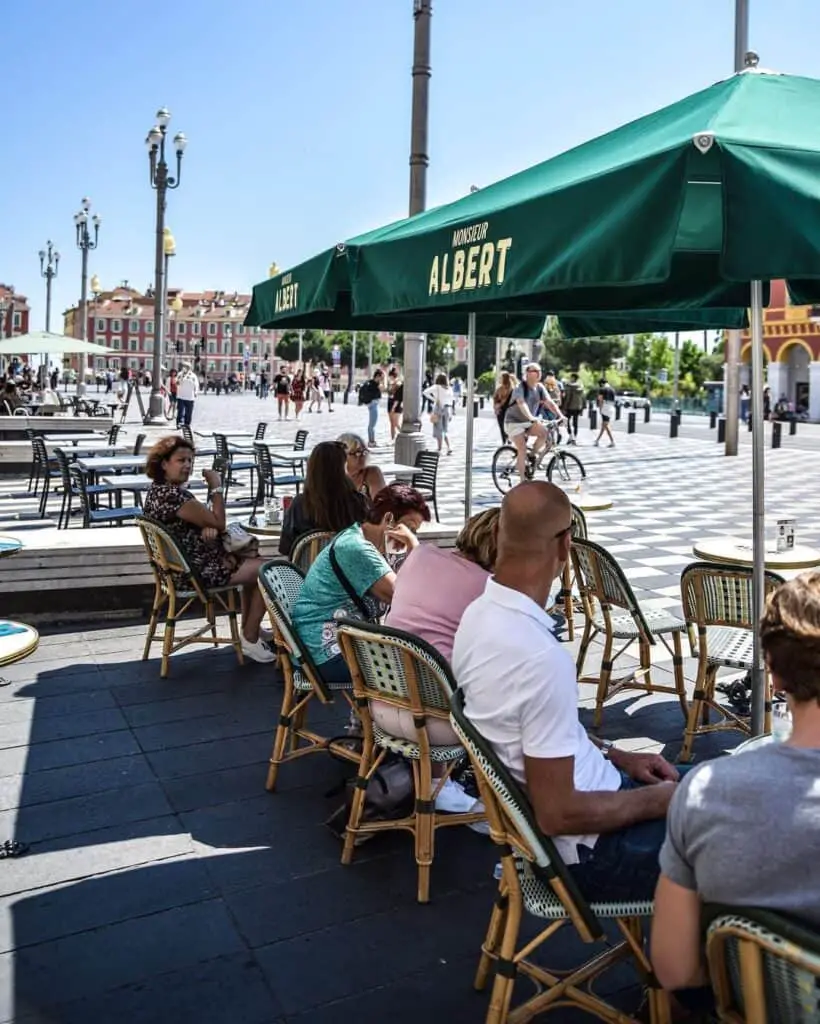 Monsieur Albert at Place Massena in Nice, South of France